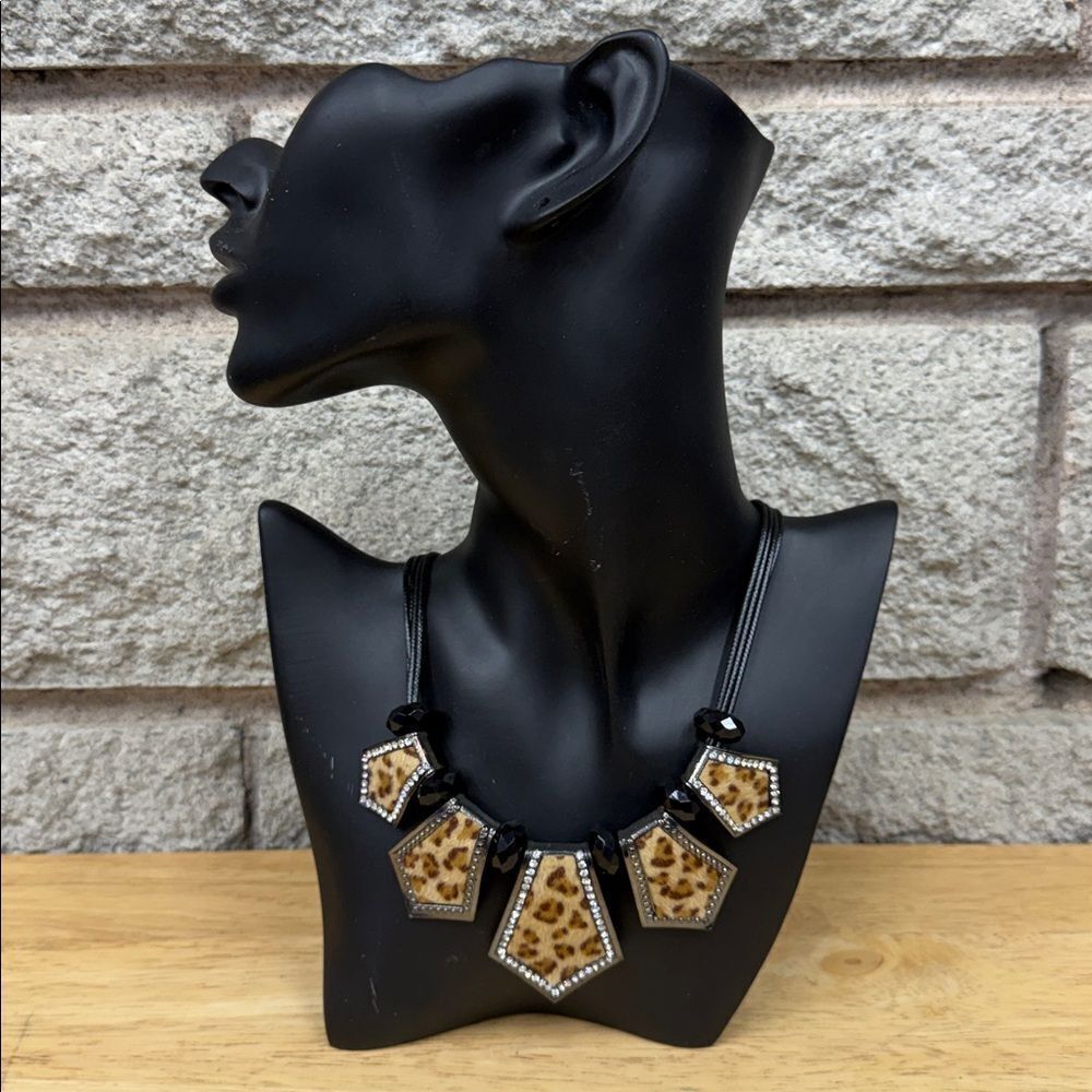 Stunning Leopard Animal Print Velvet Necklace